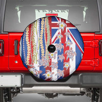 Hawaiian Polynesian Tribal Turtles Spare Tire Cover with Lei and Flag Style LT03 - Polynesian Pride