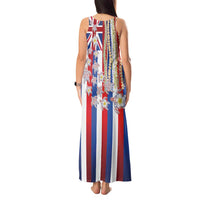 Hawaiian Polynesian Tribal Turtles Tank Maxi Dress with Lei and Flag Style LT03 - Polynesian Pride