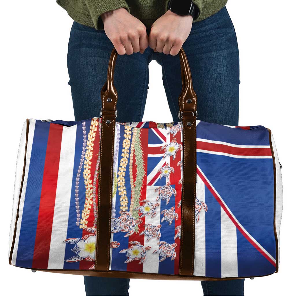 Hawaiian Polynesian Tribal Turtles Travel Bag with Lei and Flag Style LT03 Multicolor - Polynesian Pride