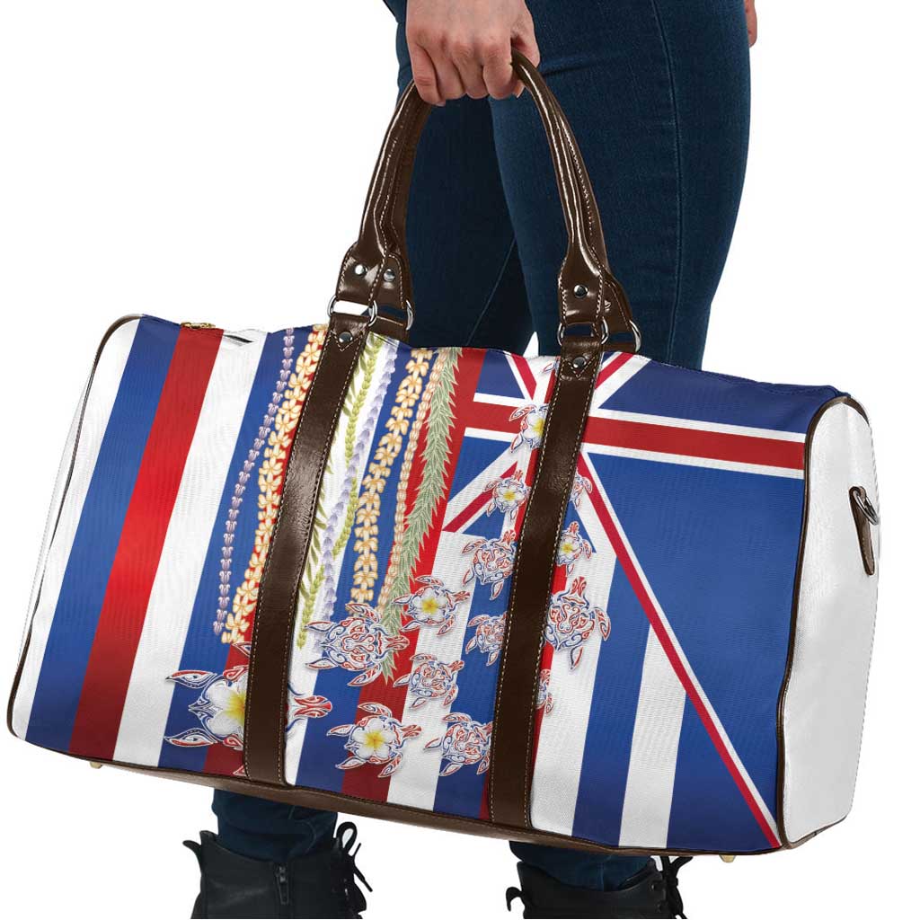 Hawaiian Polynesian Tribal Turtles Travel Bag with Lei and Flag Style LT03 - Polynesian Pride