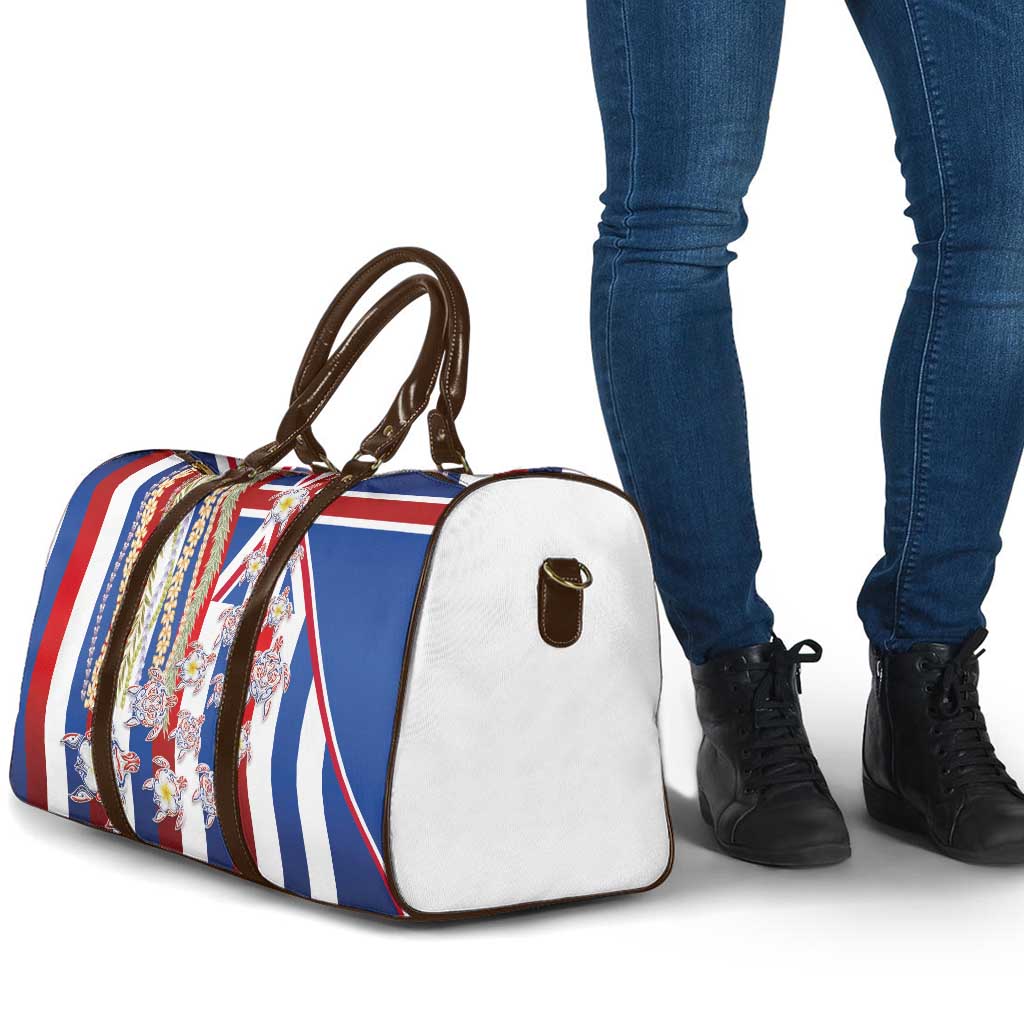 Hawaiian Polynesian Tribal Turtles Travel Bag with Lei and Flag Style LT03 - Polynesian Pride