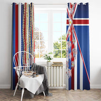Hawaiian Polynesian Tribal Turtles Window Curtain with Lei and Flag Style LT03 - Polynesian Pride