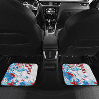 Hawaiian Tribal Manta Ray Car Mats Kakau Tattoo and Flowers Surfing Waves Pattern Ocean Color LT03 Set 2pcs - Back Multicolor - Polynesian Pride