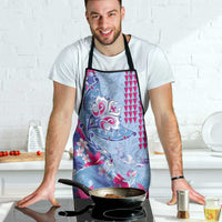 Hawaiian Tribal Manta Ray Apron Kakau Tattoo and Flowers Surfing Waves Pattern Soft Color LT03 - Polynesian Pride