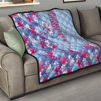 Hawaiian Tribal Manta Ray Quilt Kakau Tattoo and Flowers Surfing Waves Pattern Soft Color LT03 - Polynesian Pride
