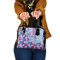 Hawaiian Tribal Manta Ray Shoulder Handbag Kakau Tattoo and Flowers Surfing Waves Pattern Soft Color LT03 One Size Multicolor - Polynesian Pride