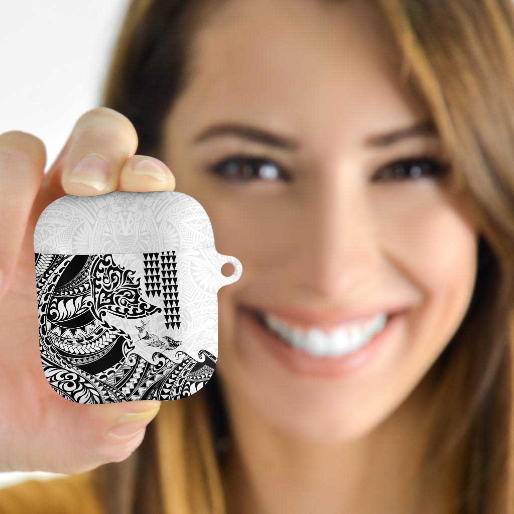 Hawaiian Tribal Manta Ray AirPods Case Kakau Tattoo and Polynesian Art Motif Pattern LT03 - Polynesian Pride