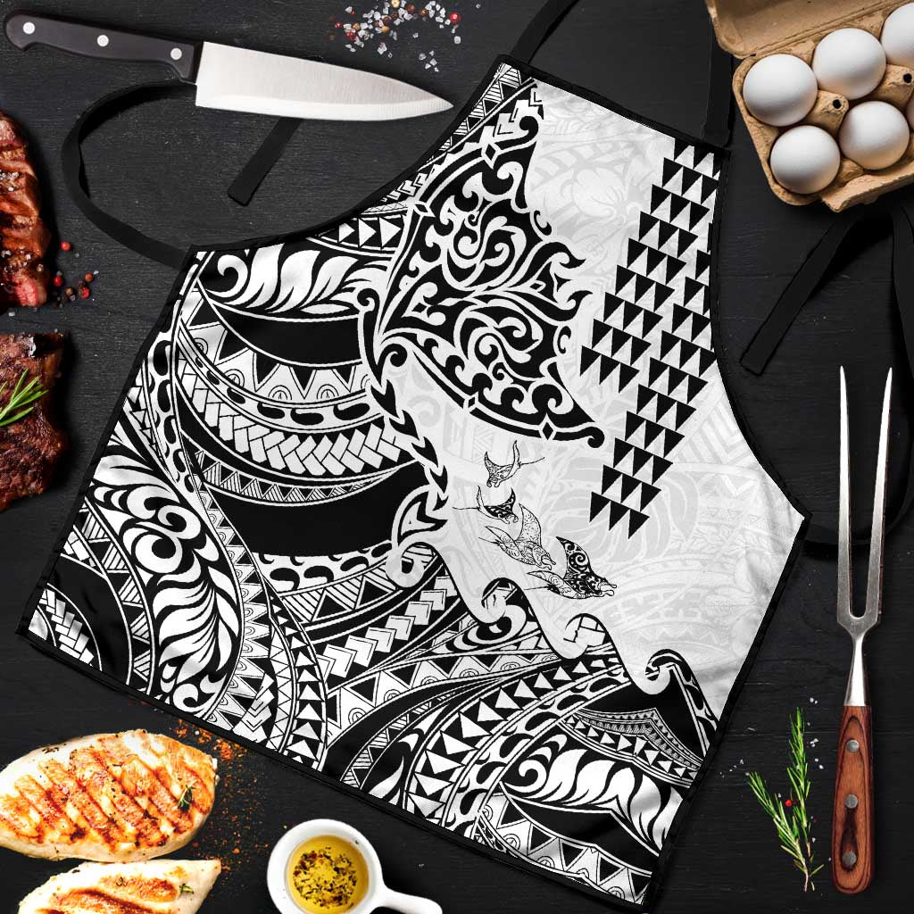 Hawaiian Tribal Manta Ray Apron Kakau Tattoo and Polynesian Art Motif Pattern LT03 Multicolor - Polynesian Pride