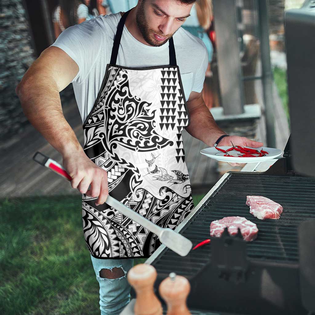 Hawaiian Tribal Manta Ray Apron Kakau Tattoo and Polynesian Art Motif Pattern LT03 - Polynesian Pride