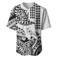 Hawaiian Tribal Manta Ray Baseball Jersey Kakau Tattoo and Polynesian Art Motif Pattern LT03 Multicolor - Polynesian Pride