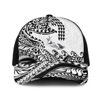 Hawaiian Tribal Manta Ray Baseball Net Cap Kakau Tattoo and Polynesian Art Motif Pattern LT03 One Size Black Multicolor - Polynesian Pride