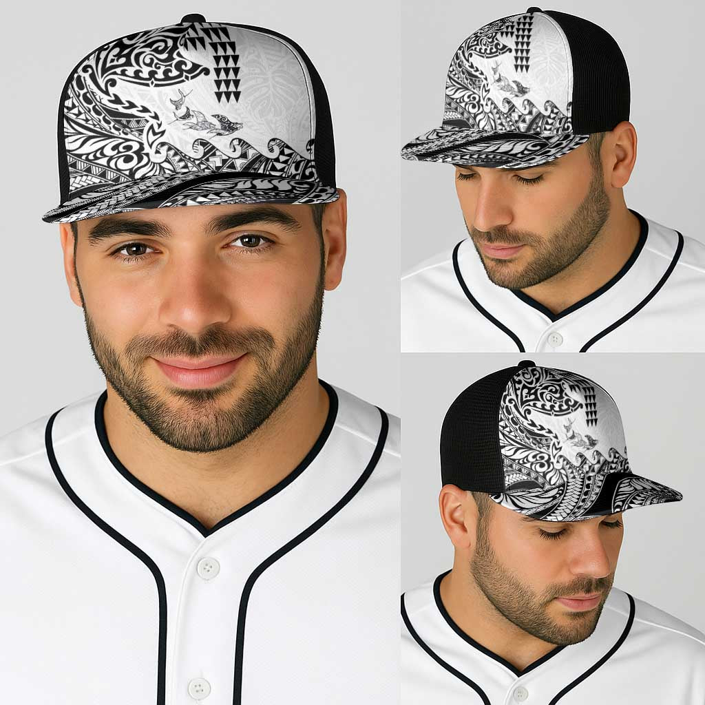 Hawaiian Tribal Manta Ray Baseball Net Cap Kakau Tattoo and Polynesian Art Motif Pattern LT03 - Polynesian Pride