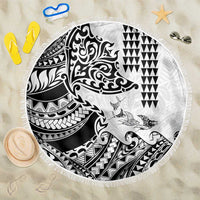 Hawaiian Tribal Manta Ray Beach Blanket Kakau Tattoo and Polynesian Art Motif Pattern LT03 One Size 150cm Multicolor - Polynesian Pride