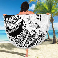 Hawaiian Tribal Manta Ray Beach Blanket Kakau Tattoo and Polynesian Art Motif Pattern LT03 - Polynesian Pride