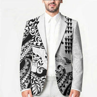 Hawaiian Tribal Manta Ray Blazer Kakau Tattoo and Polynesian Art Motif Pattern