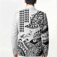Hawaiian Tribal Manta Ray Blazer Kakau Tattoo and Polynesian Art Motif Pattern