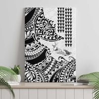 Hawaiian Tribal Manta Ray Canvas Wall Art Kakau Tattoo and Polynesian Art Motif Pattern LT03 - Polynesian Pride