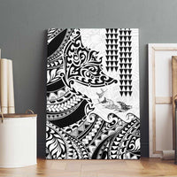 Hawaiian Tribal Manta Ray Canvas Wall Art Kakau Tattoo and Polynesian Art Motif Pattern LT03 - Polynesian Pride