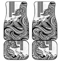 Hawaiian Tribal Manta Ray Car Mats Kakau Tattoo and Polynesian Art Motif Pattern LT03 - Polynesian Pride