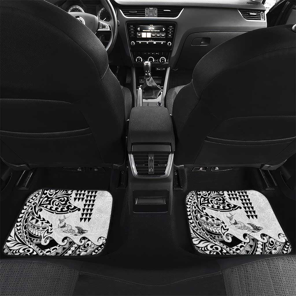 Hawaiian Tribal Manta Ray Car Mats Kakau Tattoo and Polynesian Art Motif Pattern LT03 Set 2pcs - Back Multicolor - Polynesian Pride