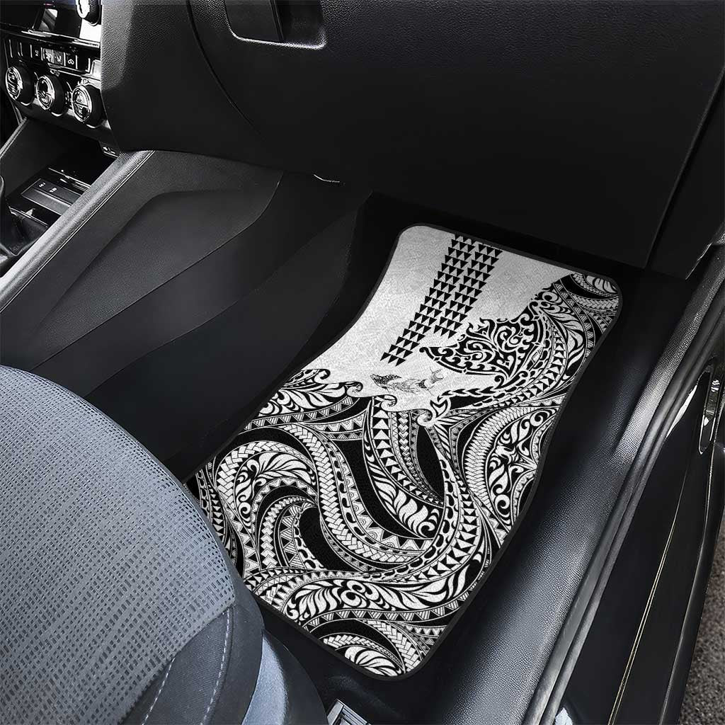 Hawaiian Tribal Manta Ray Car Mats Kakau Tattoo and Polynesian Art Motif Pattern LT03 - Polynesian Pride