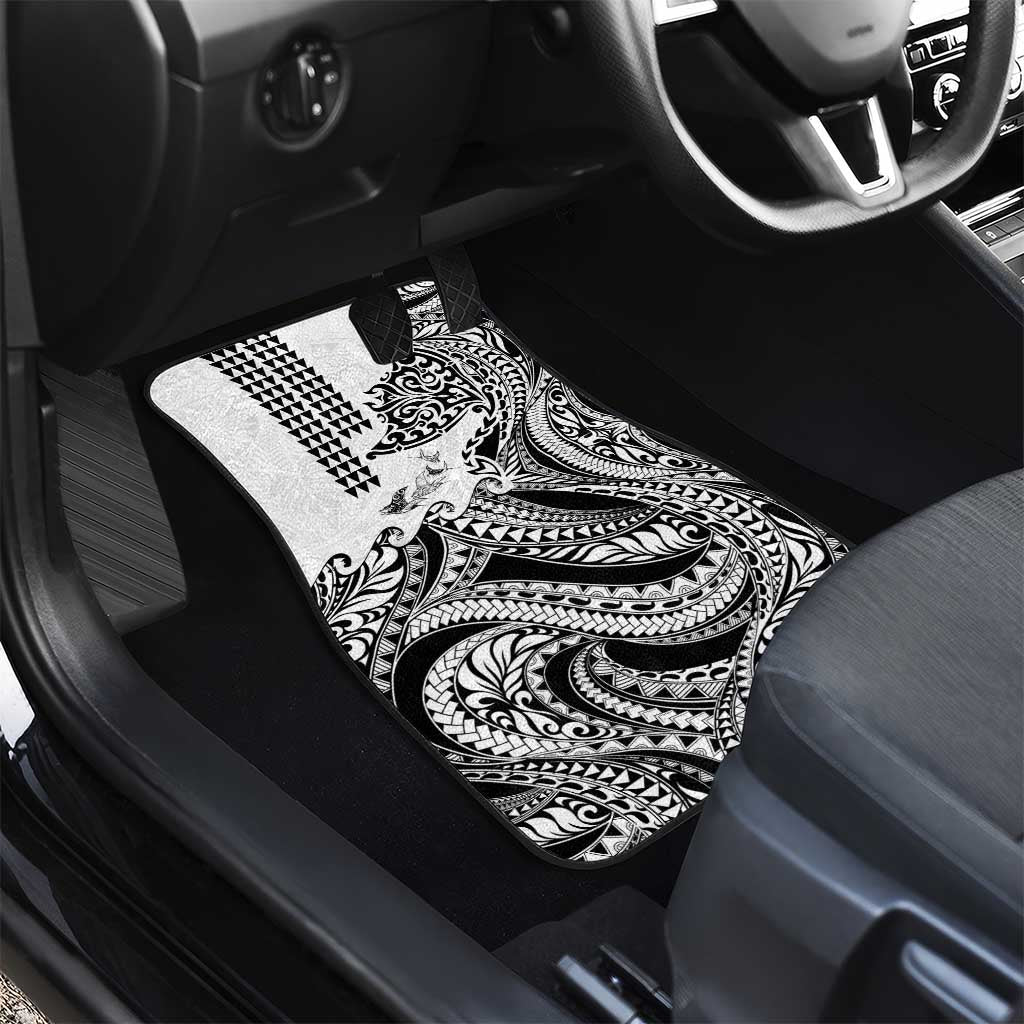 Hawaiian Tribal Manta Ray Car Mats Kakau Tattoo and Polynesian Art Motif Pattern LT03 - Polynesian Pride