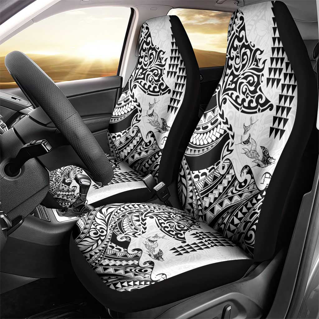 Hawaiian Tribal Manta Ray Car Seat Cover Kakau Tattoo and Polynesian Art Motif Pattern LT03 - Polynesian Pride