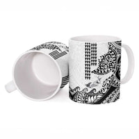 Hawaiian Tribal Manta Ray Ceramic Mug Kakau Tattoo and Polynesian Art Motif Pattern LT03 - Polynesian Pride