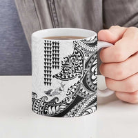 Hawaiian Tribal Manta Ray Ceramic Mug Kakau Tattoo and Polynesian Art Motif Pattern LT03 - Polynesian Pride