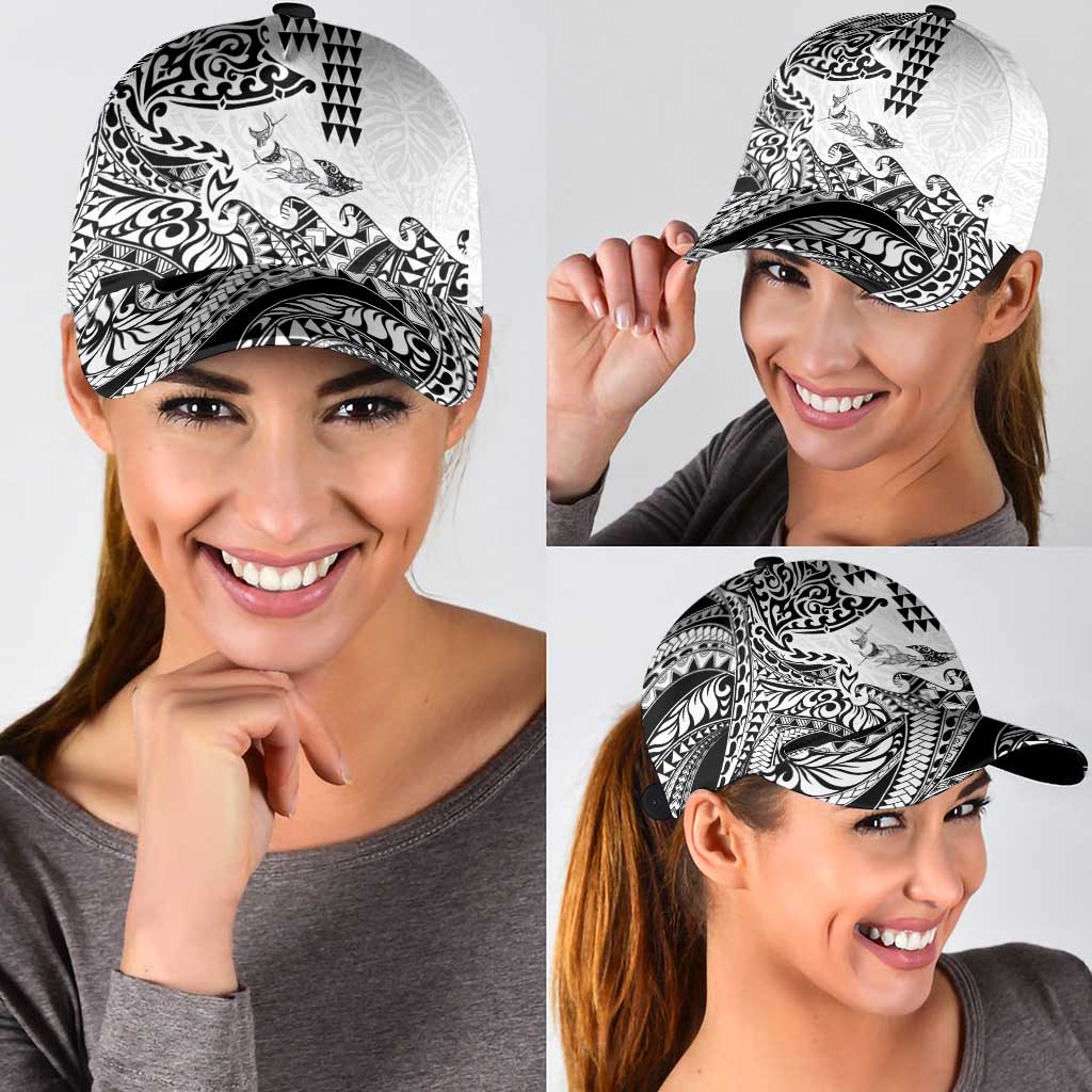 Hawaiian Tribal Manta Ray Classic Cap Kakau Tattoo and Polynesian Art Motif Pattern LT03 - Polynesian Pride