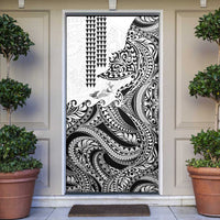 Hawaiian Tribal Manta Ray Door Cover Kakau Tattoo and Polynesian Art Motif Pattern