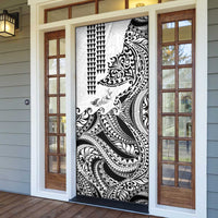 Hawaiian Tribal Manta Ray Door Cover Kakau Tattoo and Polynesian Art Motif Pattern