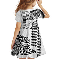 Hawaiian Tribal Manta Ray Family Matching Tank Maxi Dress and Hawaiian Shirt Kakau Tattoo and Polynesian Art Motif Pattern