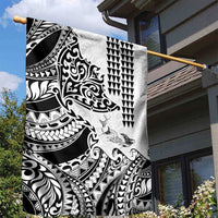 Hawaiian Tribal Manta Ray Garden Flag Kakau Tattoo and Polynesian Art Motif Pattern LT03 - Polynesian Pride