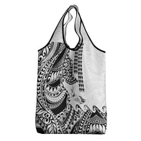 Hawaiian Tribal Manta Ray Grocery Bag Kakau Tattoo and Polynesian Art Motif Pattern LT03 - Polynesian Pride