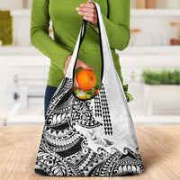 Hawaiian Tribal Manta Ray Grocery Bag Kakau Tattoo and Polynesian Art Motif Pattern LT03 - Polynesian Pride