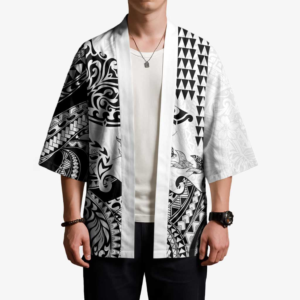 Hawaiian Tribal Manta Ray Kimono Kakau Tattoo and Polynesian Art Motif Pattern LT03 - Polynesian Pride