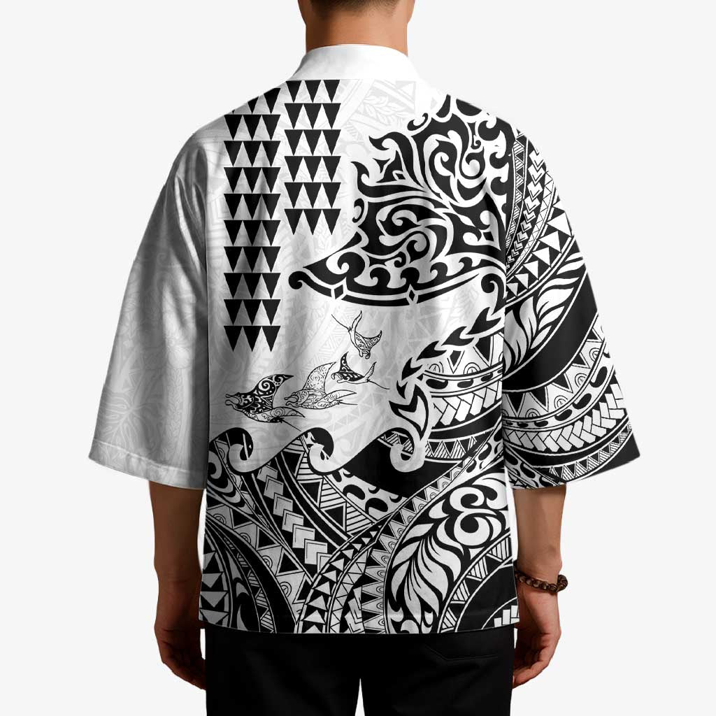 Hawaiian Tribal Manta Ray Kimono Kakau Tattoo and Polynesian Art Motif Pattern LT03 - Polynesian Pride