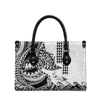 Hawaiian Tribal Manta Ray Leather Bag Kakau Tattoo and Polynesian Art Motif Pattern LT03 - Polynesian Pride