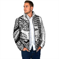 Hawaiian Tribal Manta Ray Padded Jacket Kakau Tattoo and Polynesian Art Motif Pattern LT03 - Polynesian Pride