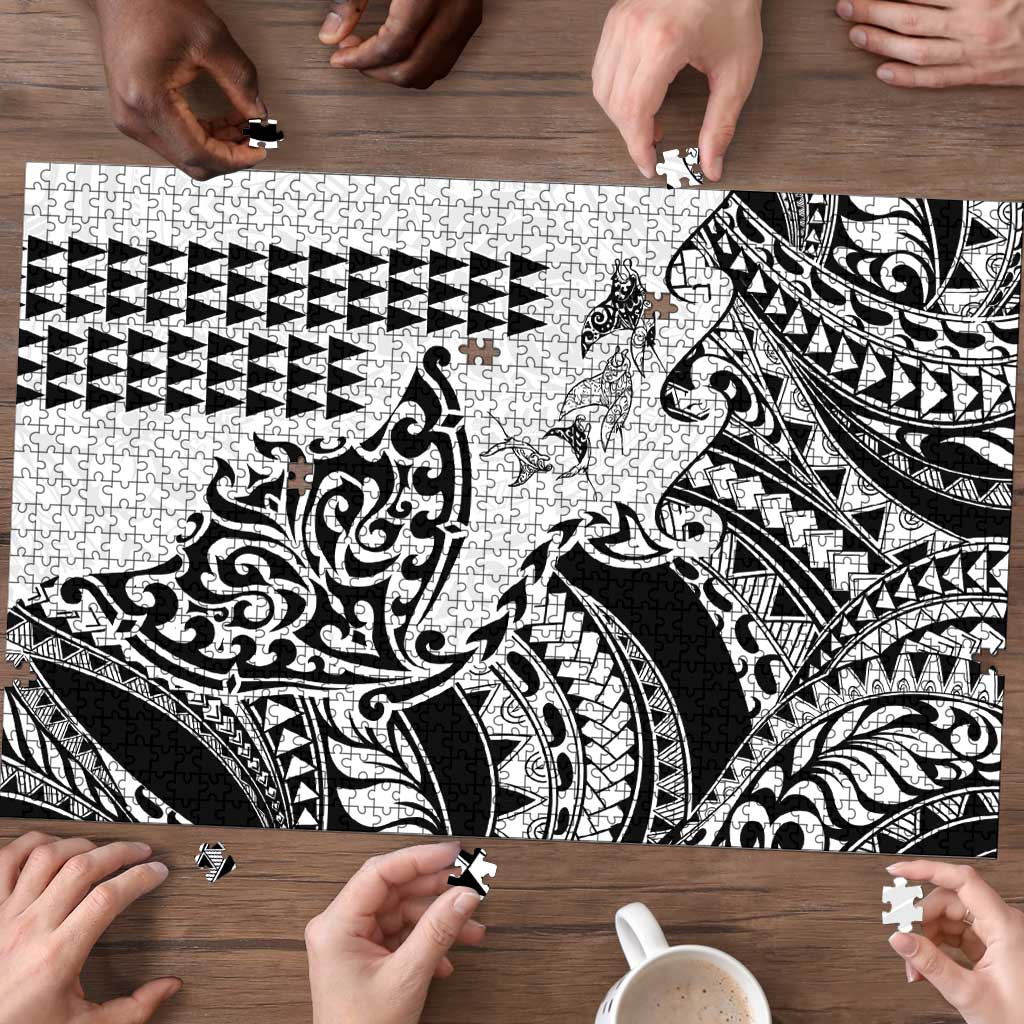 Hawaiian Tribal Manta Ray Puzzle Kakau Tattoo and Polynesian Art Motif Pattern LT03 - Polynesian Pride