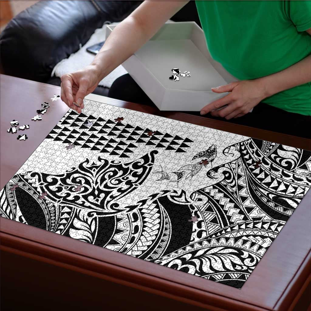 Hawaiian Tribal Manta Ray Puzzle Kakau Tattoo and Polynesian Art Motif Pattern LT03 - Polynesian Pride