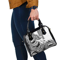 Hawaiian Tribal Manta Ray Shoulder Handbag Kakau Tattoo and Polynesian Art Motif Pattern LT03 - Polynesian Pride
