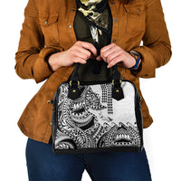 Hawaiian Tribal Manta Ray Shoulder Handbag Kakau Tattoo and Polynesian Art Motif Pattern LT03 - Polynesian Pride