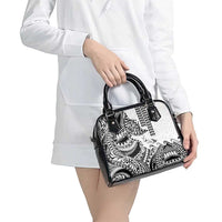 Hawaiian Tribal Manta Ray Shoulder Handbag Kakau Tattoo and Polynesian Art Motif Pattern LT03 - Polynesian Pride