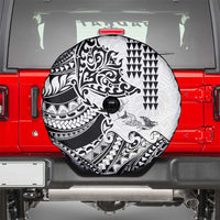 Hawaiian Tribal Manta Ray Spare Tire Cover Kakau Tattoo and Polynesian Art Motif Pattern LT03 - Polynesian Pride