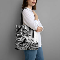 Hawaiian Tribal Manta Ray Tote Bag Kakau Tattoo and Polynesian Art Motif Pattern LT03 - Polynesian Pride