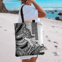 Hawaiian Tribal Manta Ray Tote Bag Kakau Tattoo and Polynesian Art Motif Pattern LT03 - Polynesian Pride