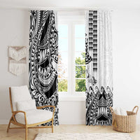 Hawaiian Tribal Manta Ray Window Curtain Kakau Tattoo and Polynesian Art Motif Pattern LT03 - Polynesian Pride