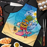 Hawaiian Funny Pineapple Surfing Apron Beach with Tribal Kakau and Plumeria LT03 Multicolor - Polynesian Pride